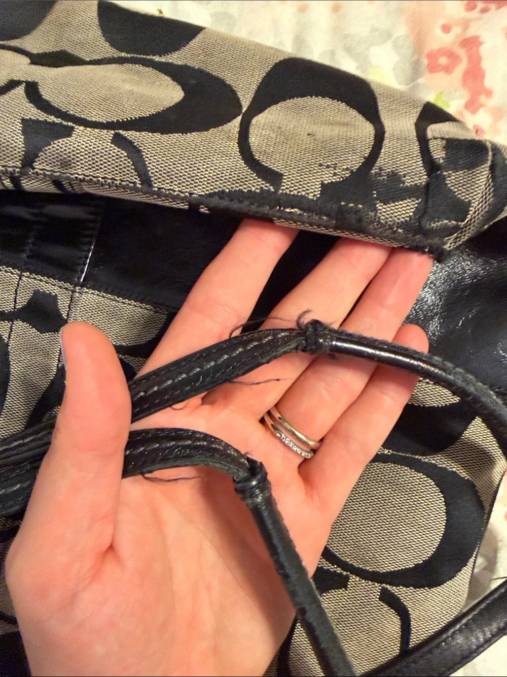 Coach Black and Taupe Signature Canvas Tote